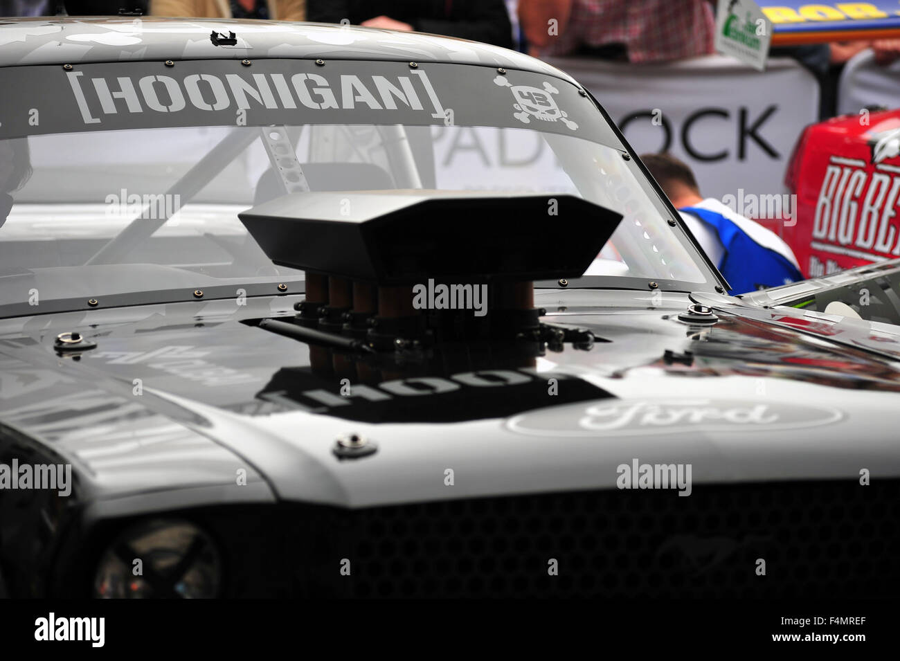 Ken Block's Ford Mustang Hoonicorn at the Goodwood Festival of Speed in the UK. Stock Photo