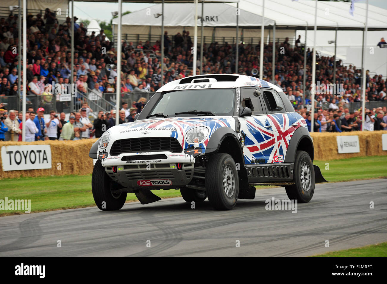 A 2015 Mini Cooper Countryman All4 Racing car at the Goodwood Festival of Speed in the UK. Stock Photo