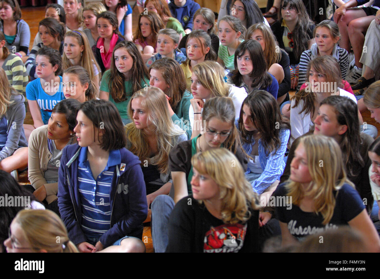 Children in morning assembly hi-res stock photography and images - Alamy