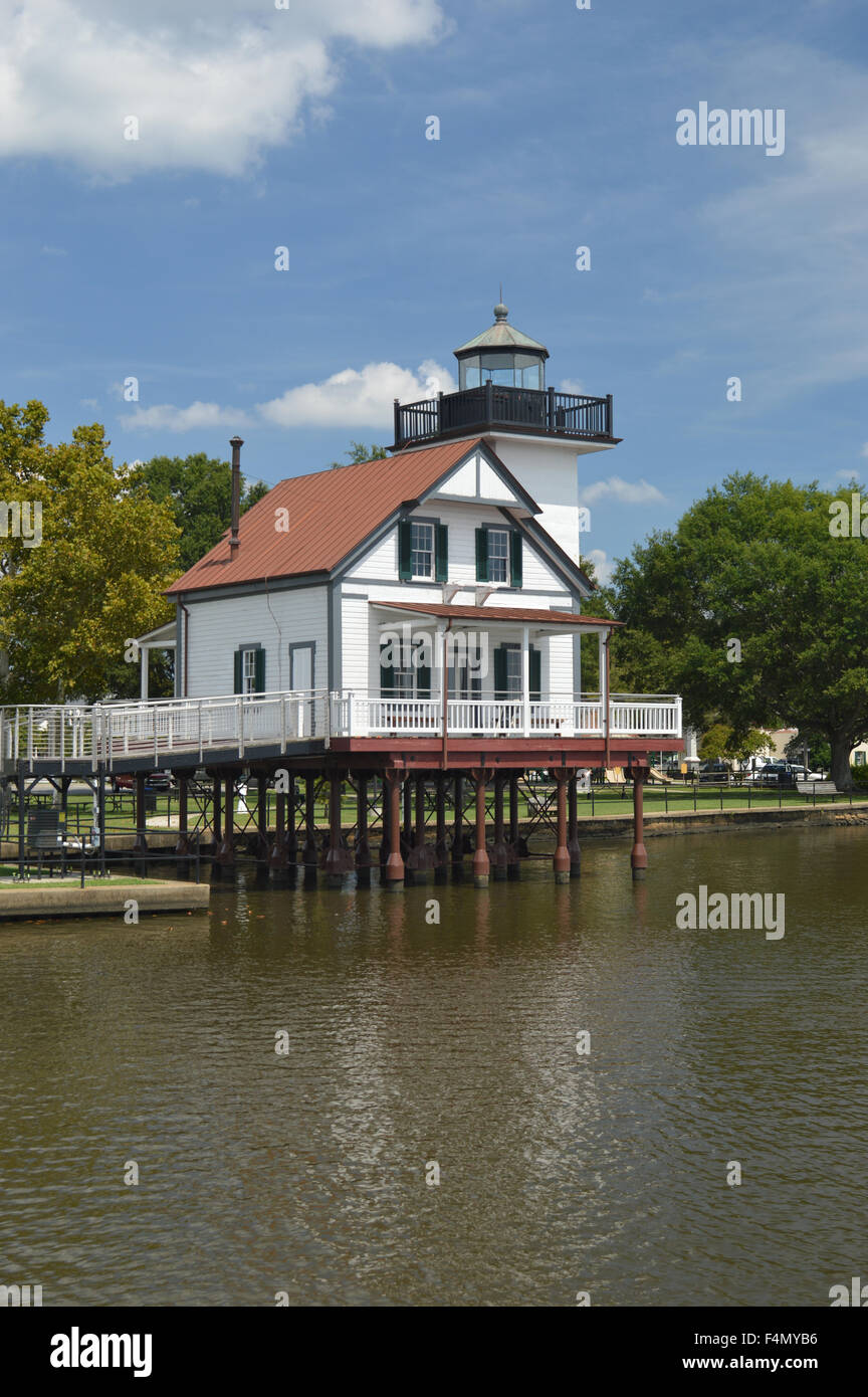 The Roanoke River Lighthouse located in Edenton, North Carolina Stock