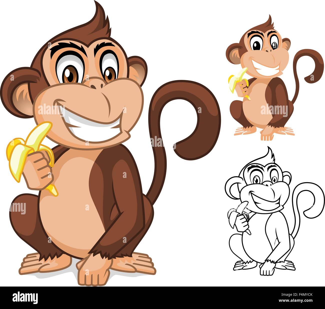 Monkey holding banana cartoon character hi-res stock photography and images  - Alamy