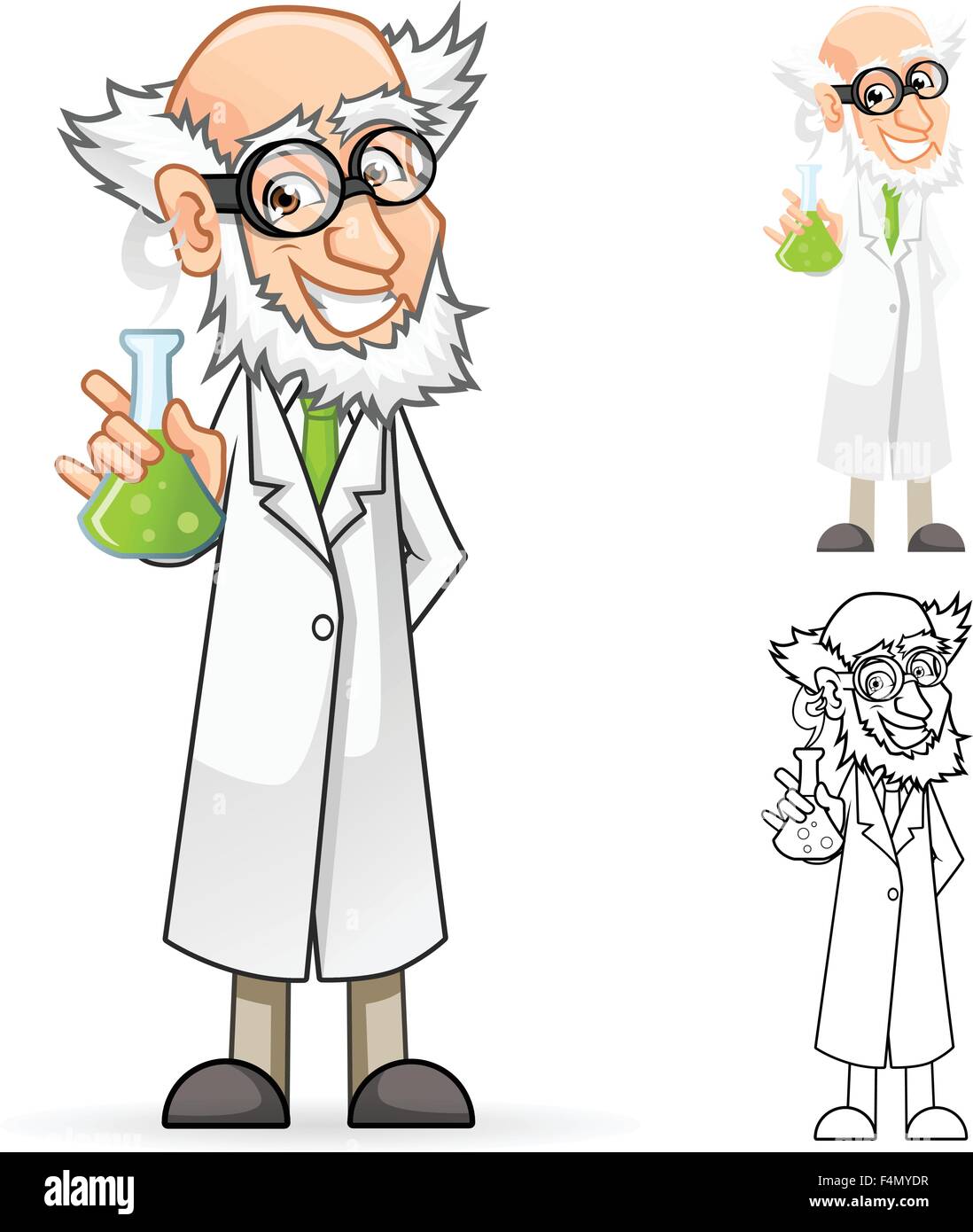 Scientist Cartoon Character Holding a Beaker Feeling Great Stock Vector  Image & Art - Alamy