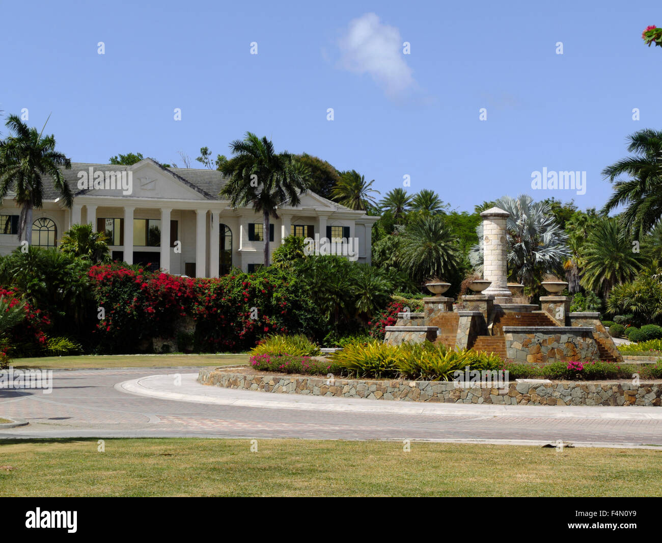 Antigua, Stanford cricket club or ground, airport, club house. Stock Photo