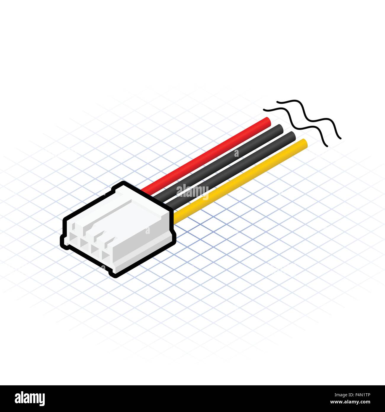 Isometric Four Pin Floppy Connector Vector Illustration Stock Vector