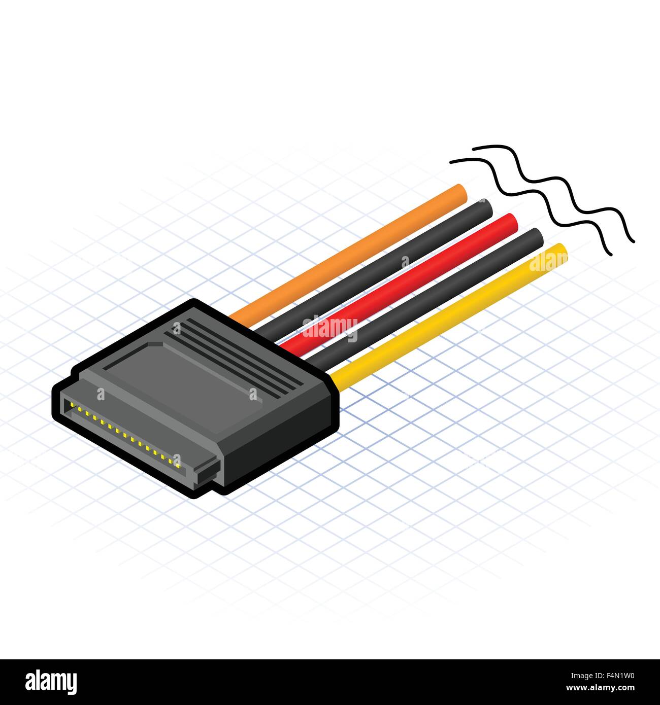 Isometric 16 Pin SATA Connector Stock Vector Image & Art - Alamy
