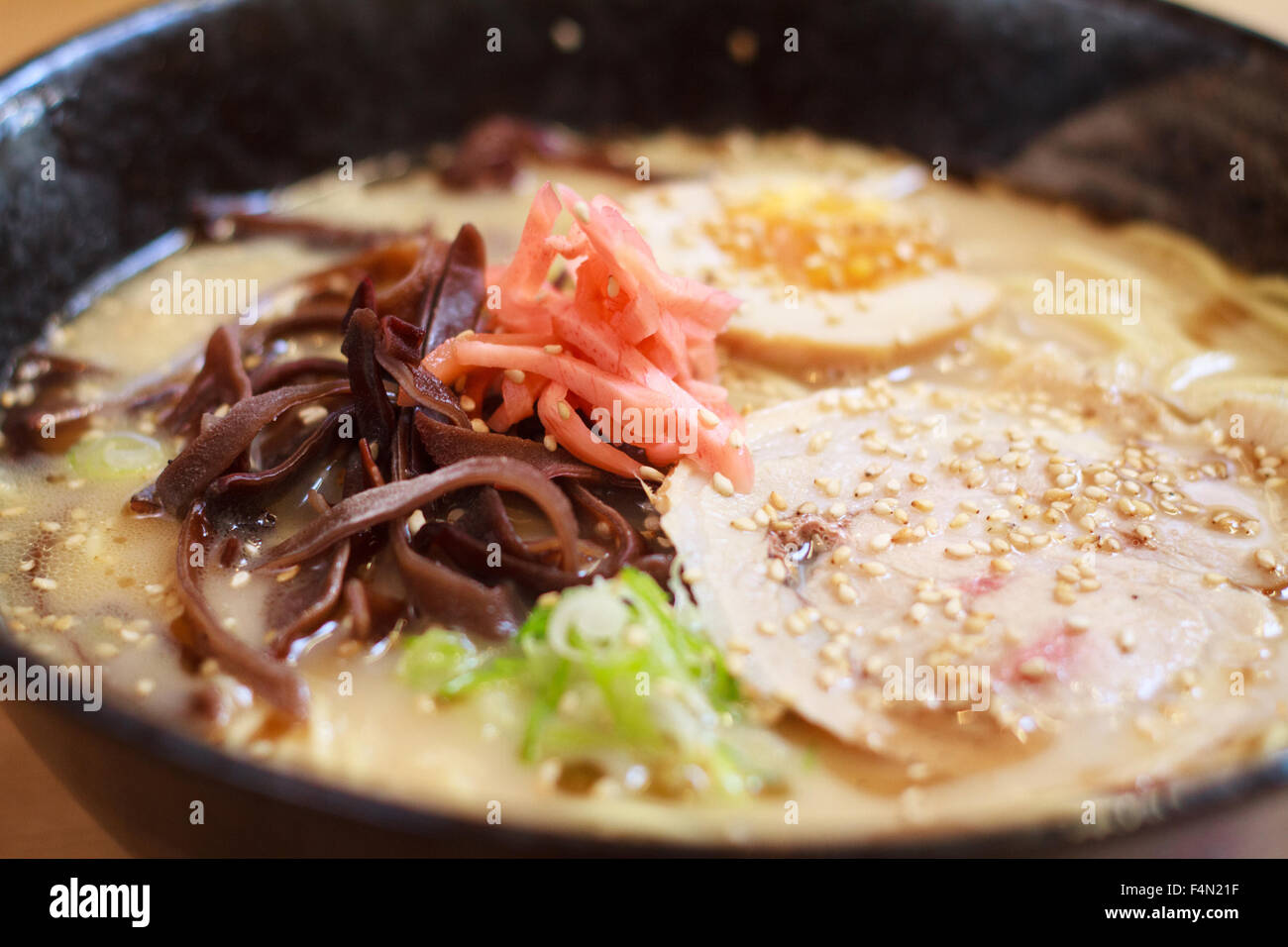 Japanese Tonkotsu (pork bone broth) based Ramen noodles Stock Photo Alamy