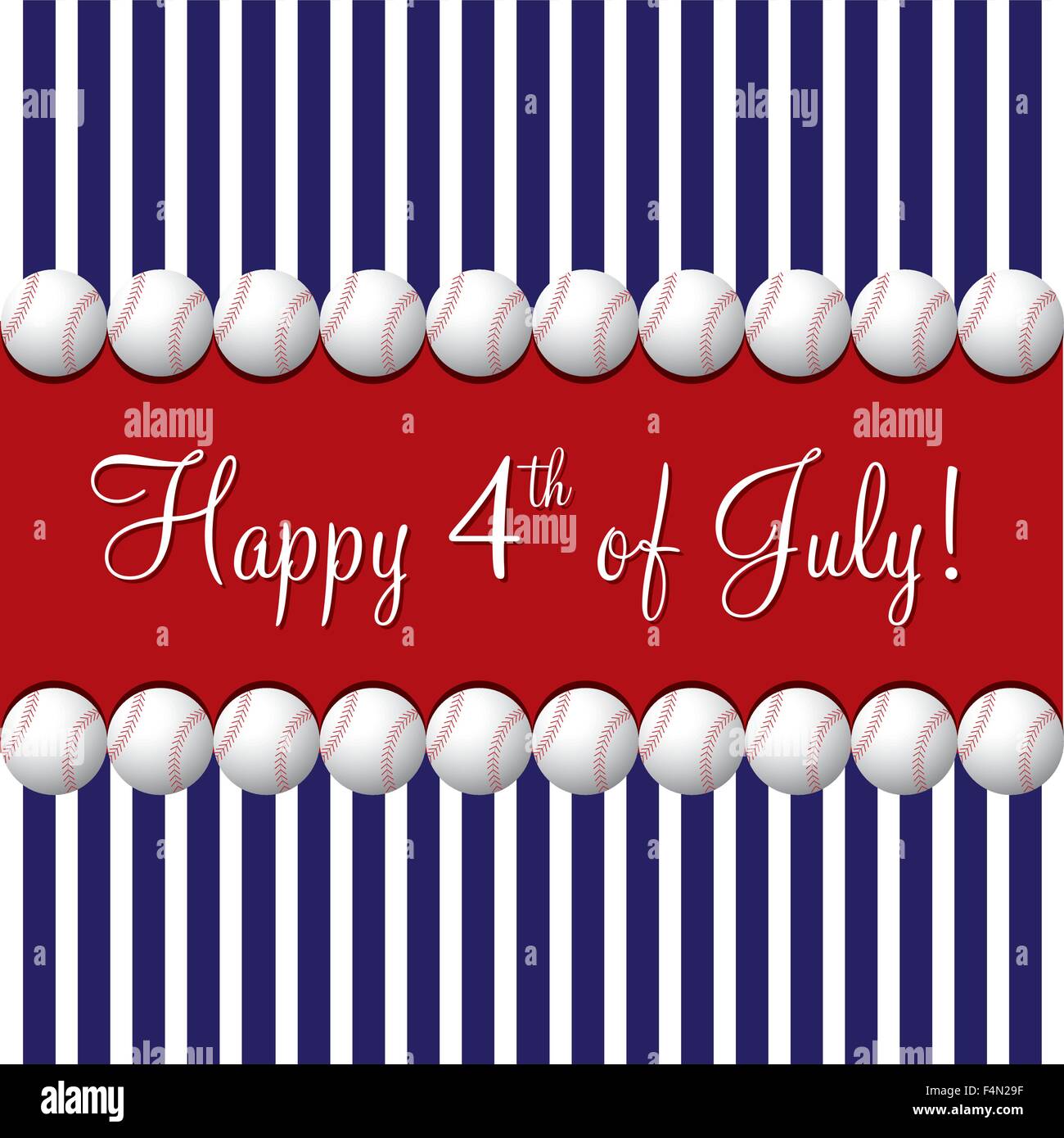 Baseball theme 4th july card hi-res stock photography and images - Alamy