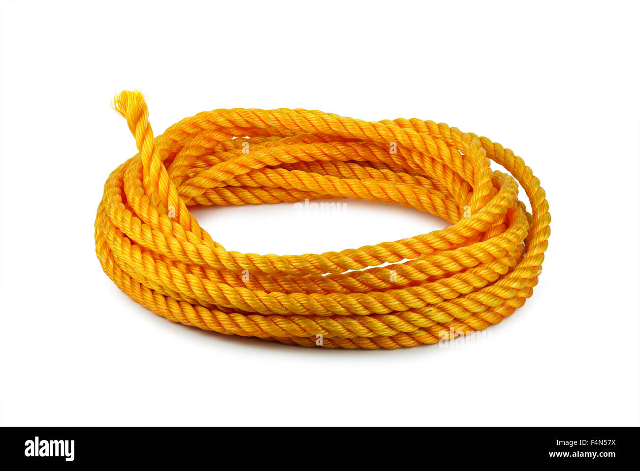 orange rope hank isolated on white Stock Photo