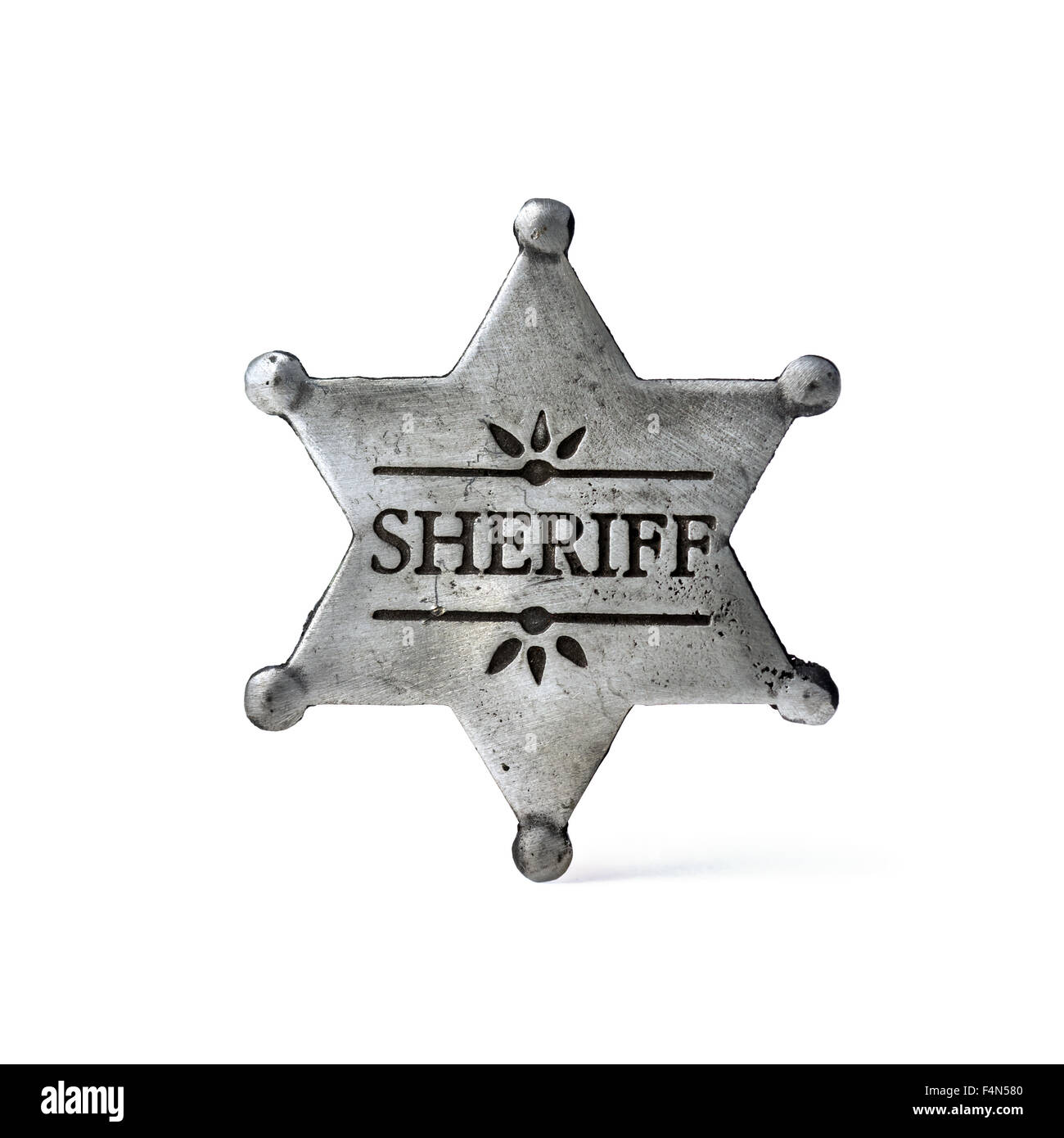 sheriff star isolated on white background Stock Photo