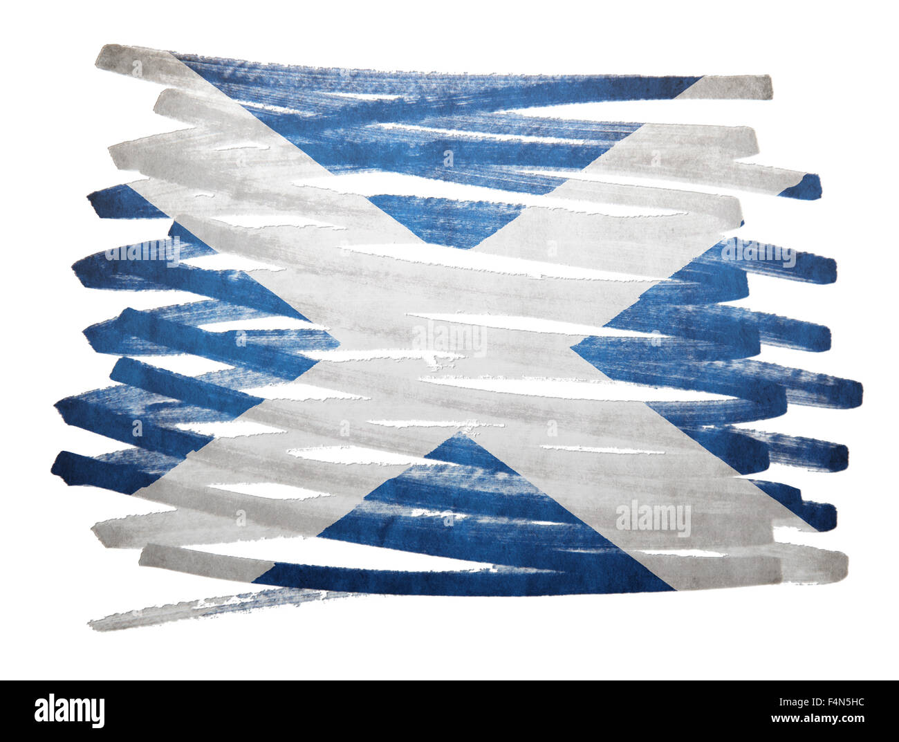 Flag illustration made with pen - Scotland Stock Photo