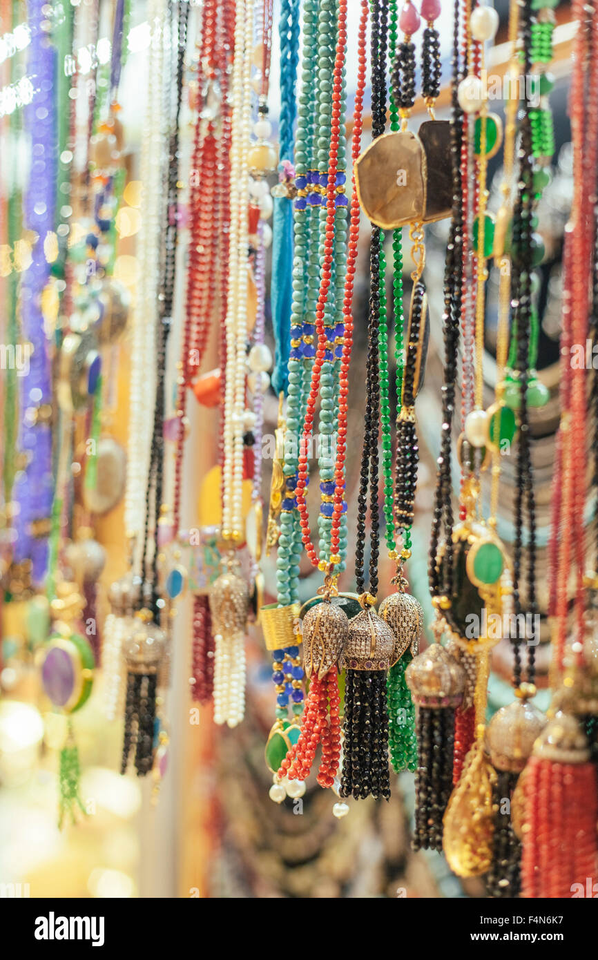 Turkey, Istanbul, jewelry for sale at Grand Bazaar Stock Photo Alamy