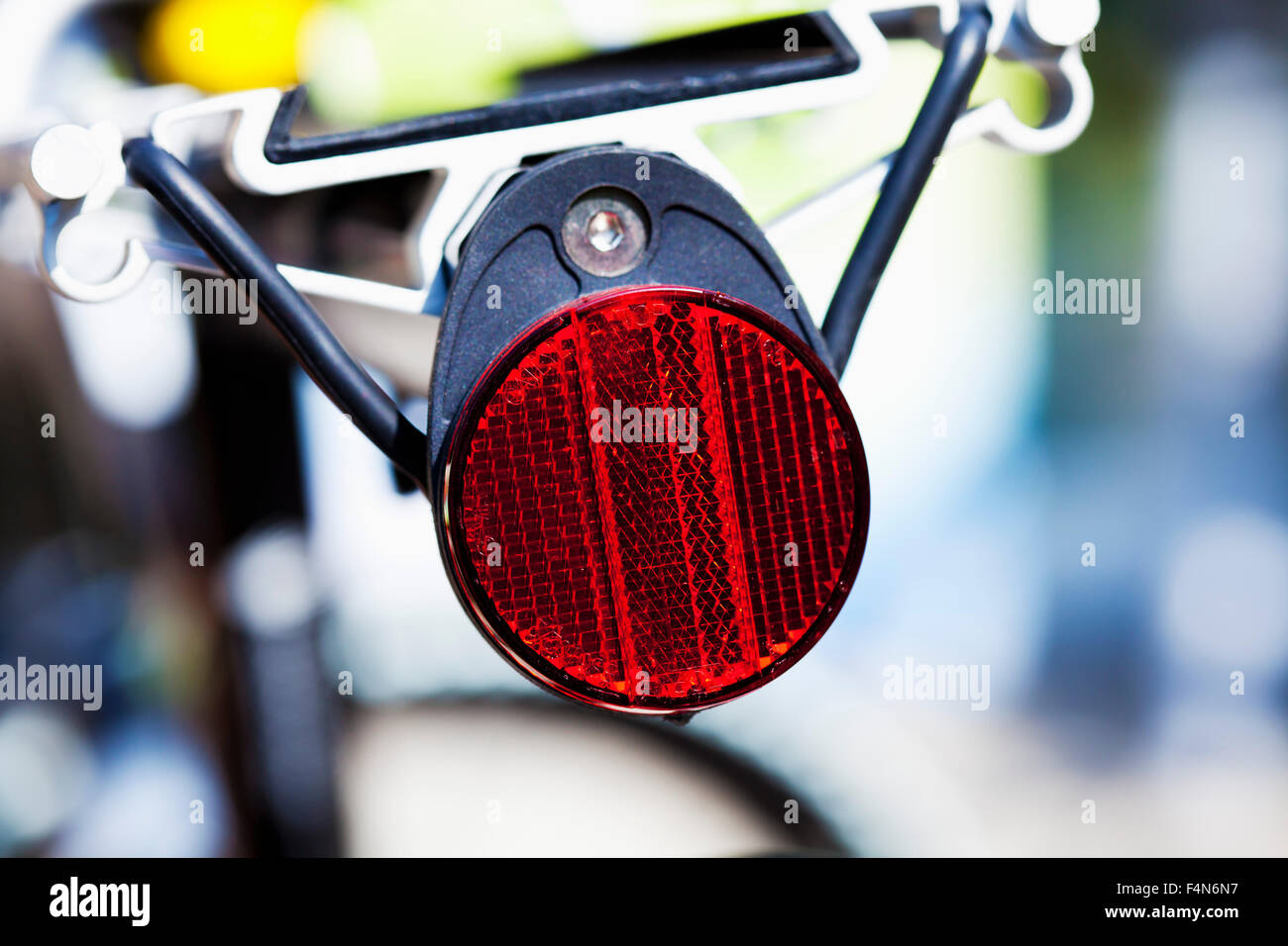 Rear reflector and rack of a mountainbike Stock Photo Alamy