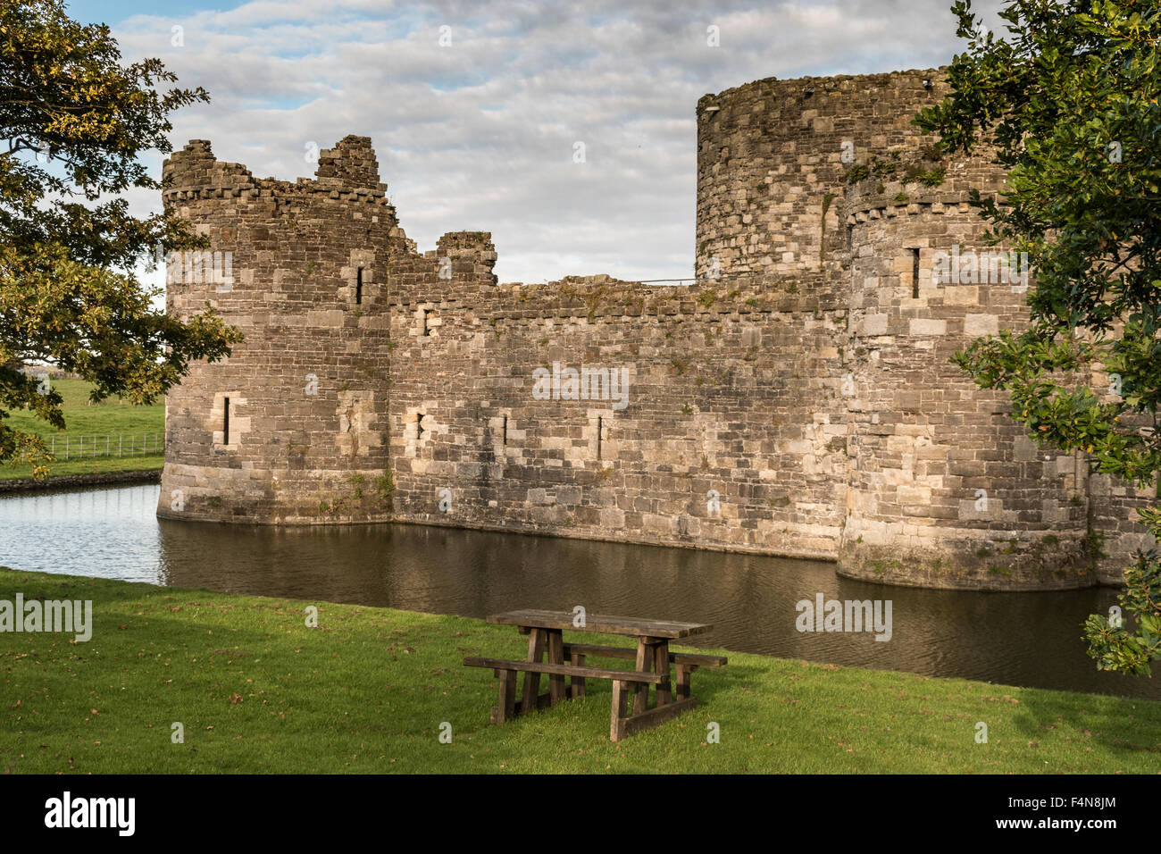 Beaumaris castle and moat, Anglesey Stock Photo