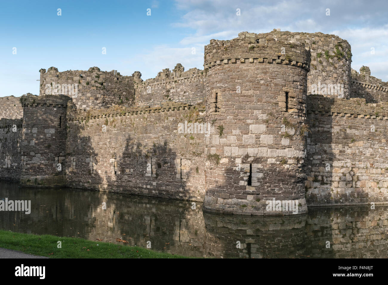 Beaumaris Castle and moat, Anglesey Stock Photo
