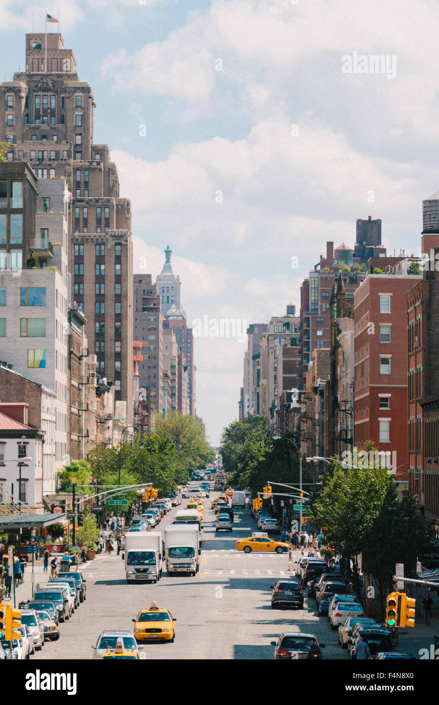 USA, New York City, street scene at Downtown Manhattan Stock Photo - Alamy