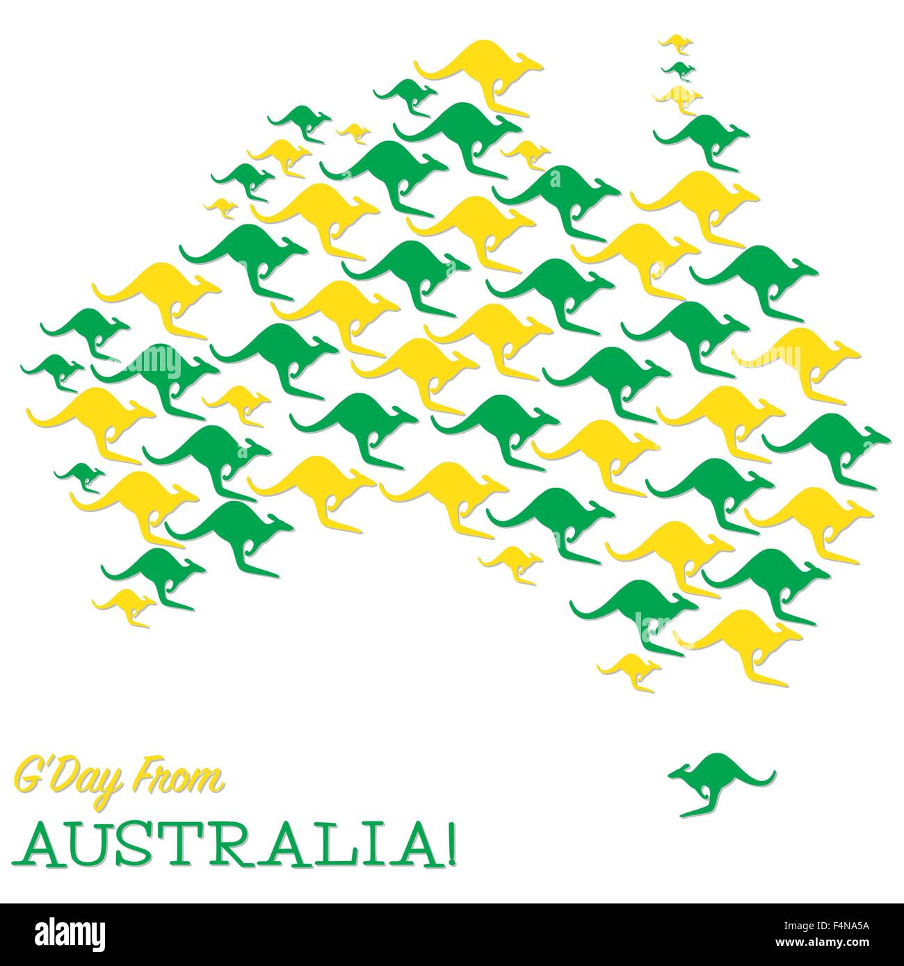 Australian map made from Kangaroos in vector format Stock Vector Image