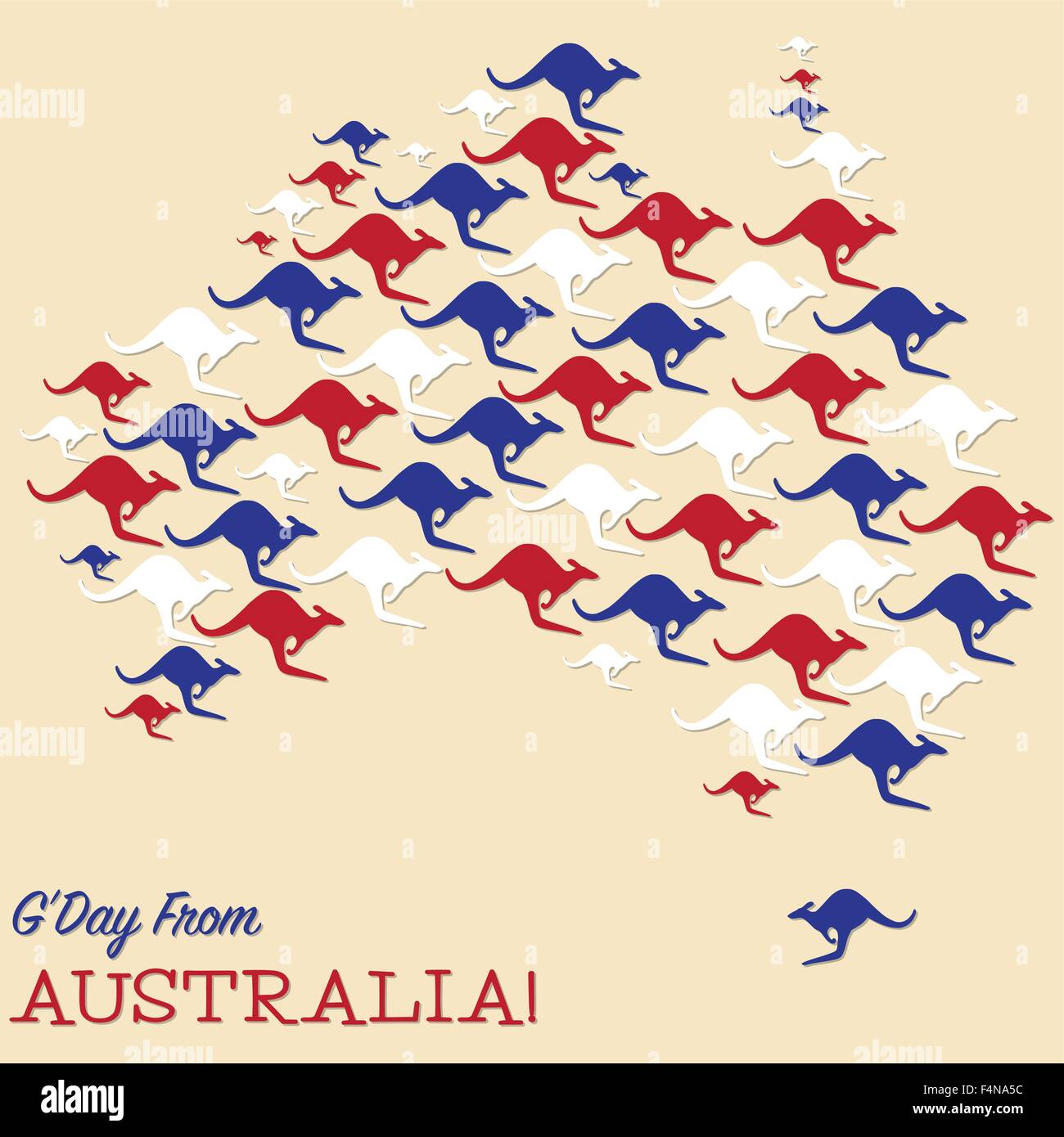 Australian map made from Kangaroos in vector format Stock Vector Image