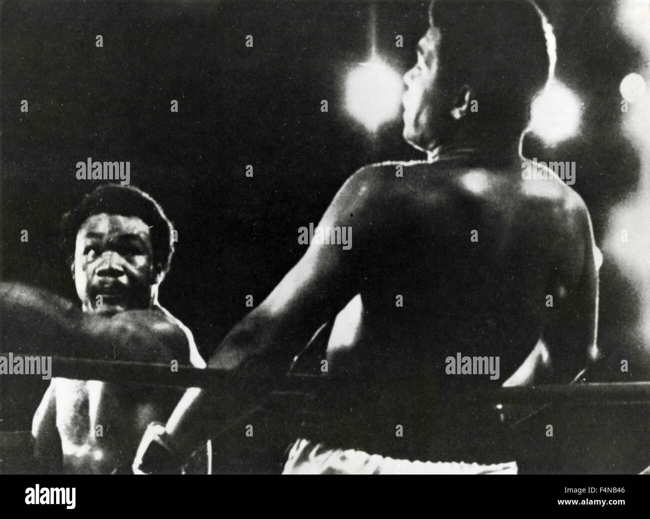 Boxing match between George Foreman and Muhammad Ali 2 Stock Photo