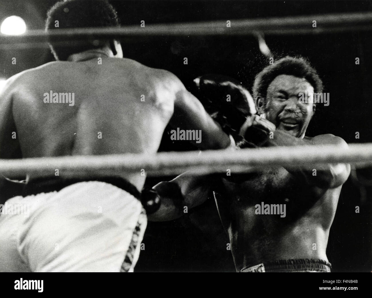 Boxing match between George Foreman and Muhammad Ali 3 Stock Photo