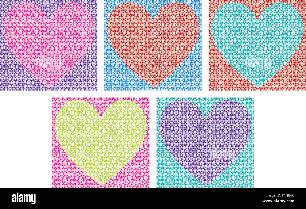 Mosaic tile hearts in vector format Stock Vector Image & Art - Alamy