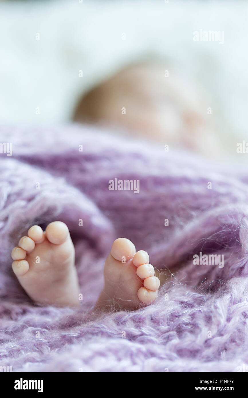 Feet of newborn baby girl Stock Photo Alamy