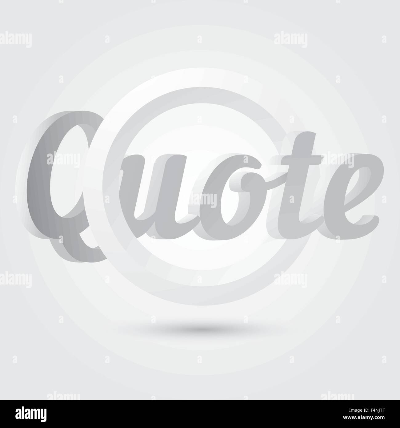 Quote blank template. Quote 3d circle in grey color. Vector illustration. Stock Vector