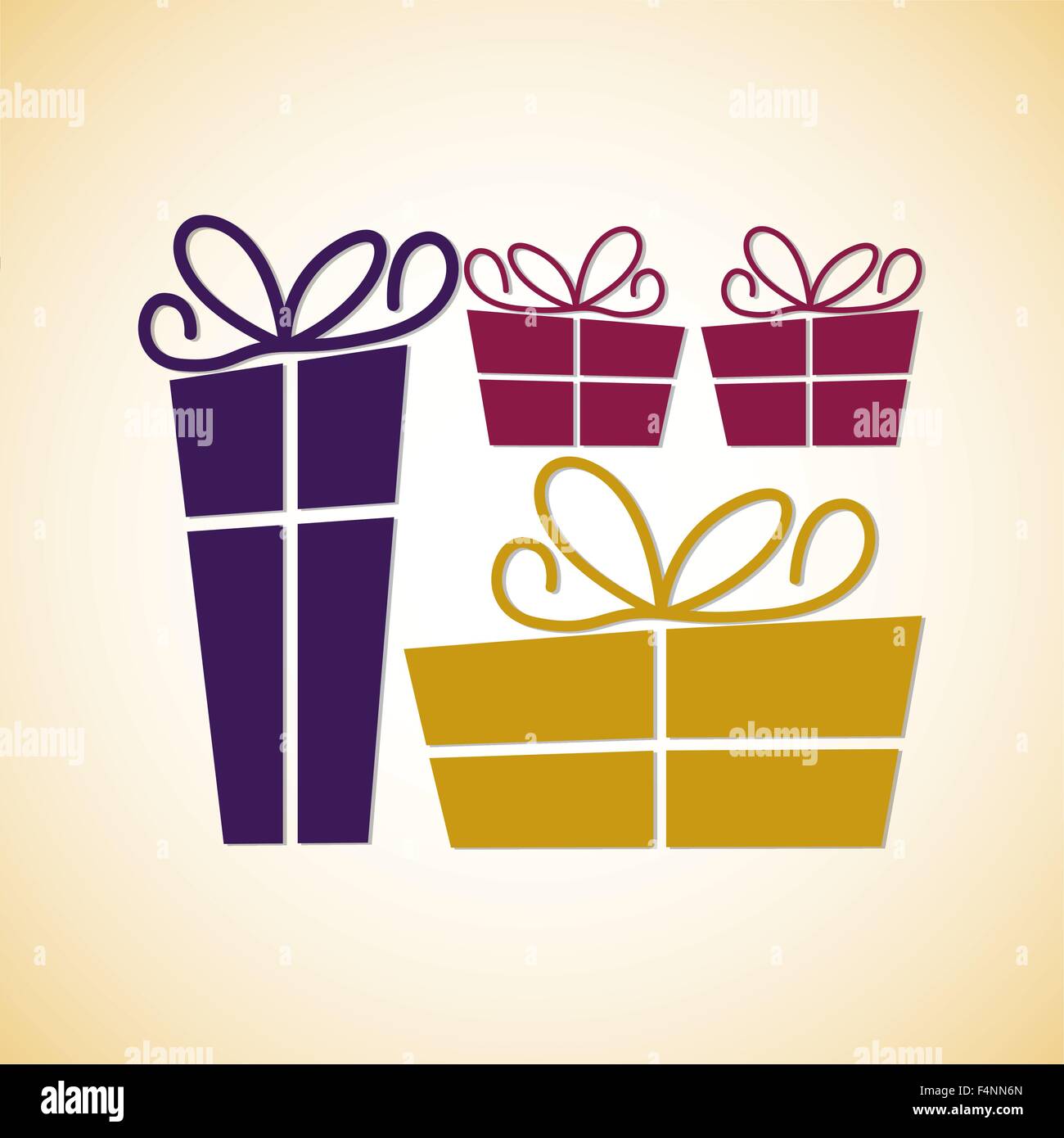 Bright retro gift box birthday card in vector format Stock Vector Image