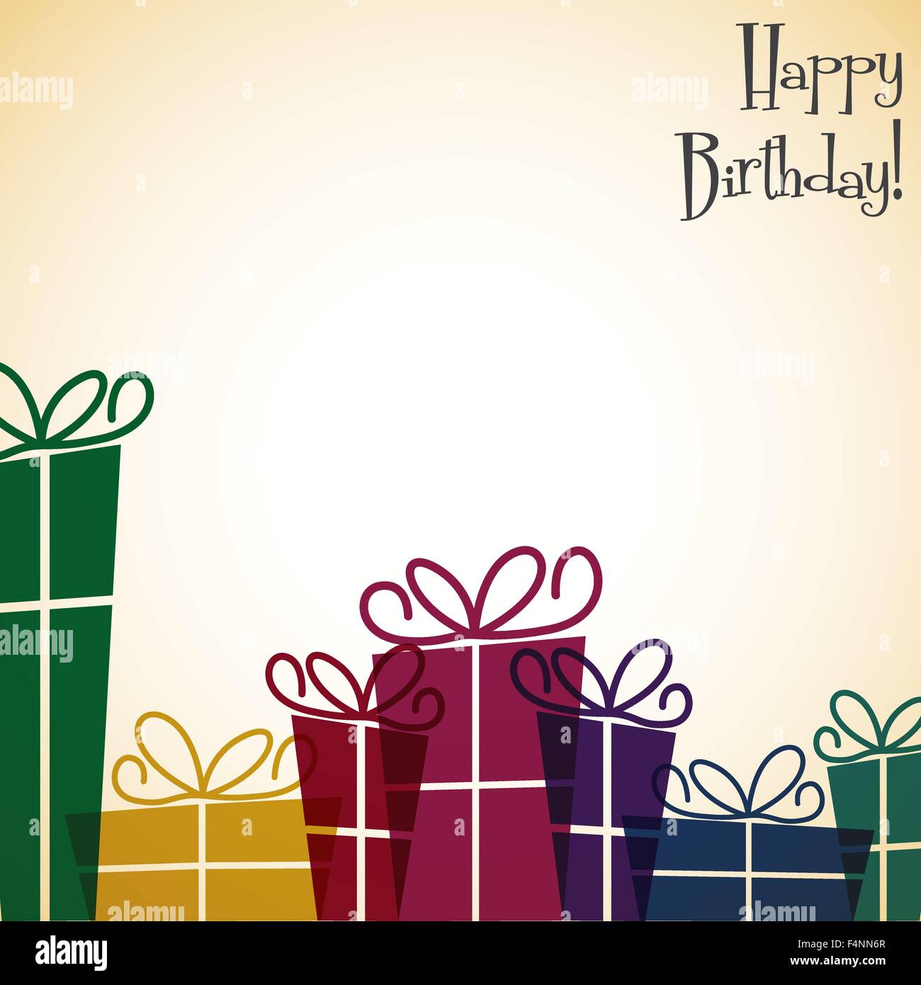 Bright retro gift box birthday card in vector format Stock Vector Image