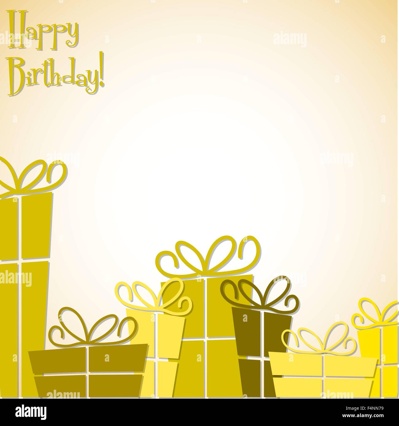 Bright retro gift box birthday card in vector format Stock Vector Image