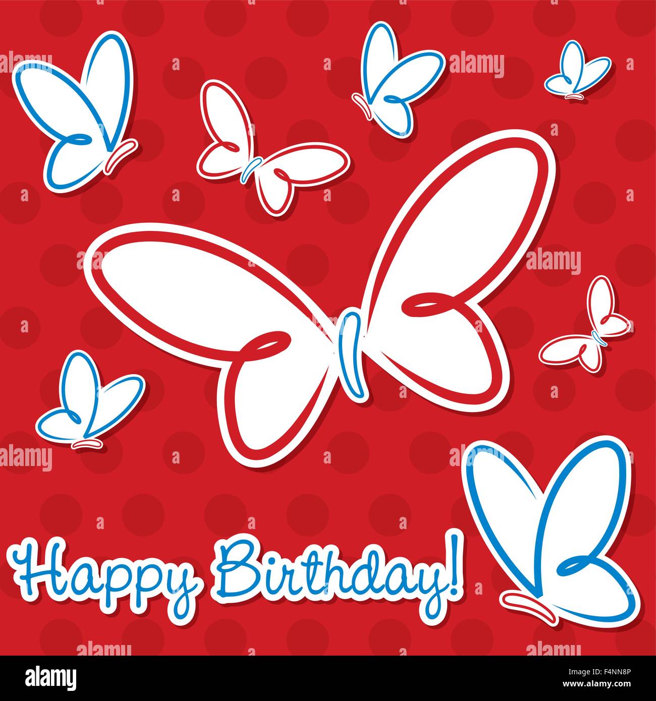 Bright butterfly birthday card in vector format Stock Vector Image & Art Alamy