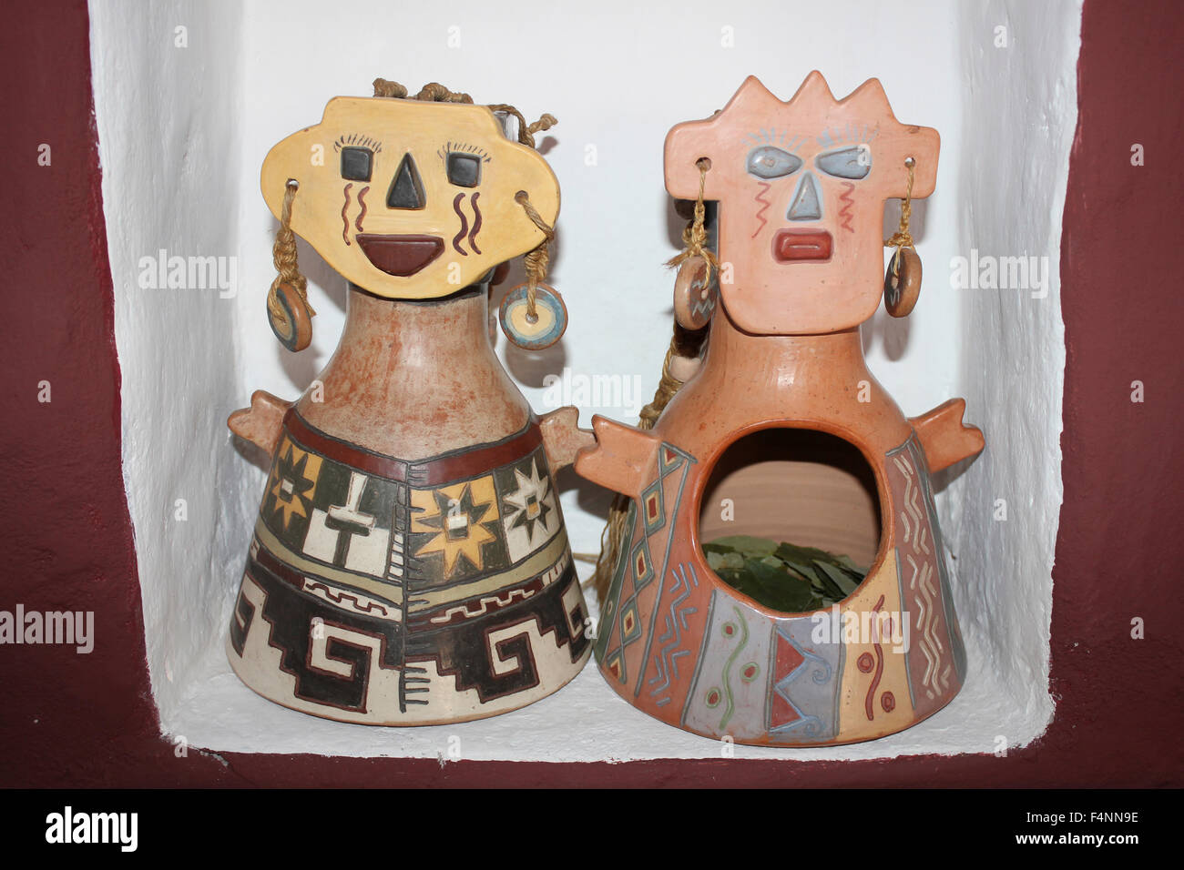 Decorative Pottery Figures Peru Stock Photo