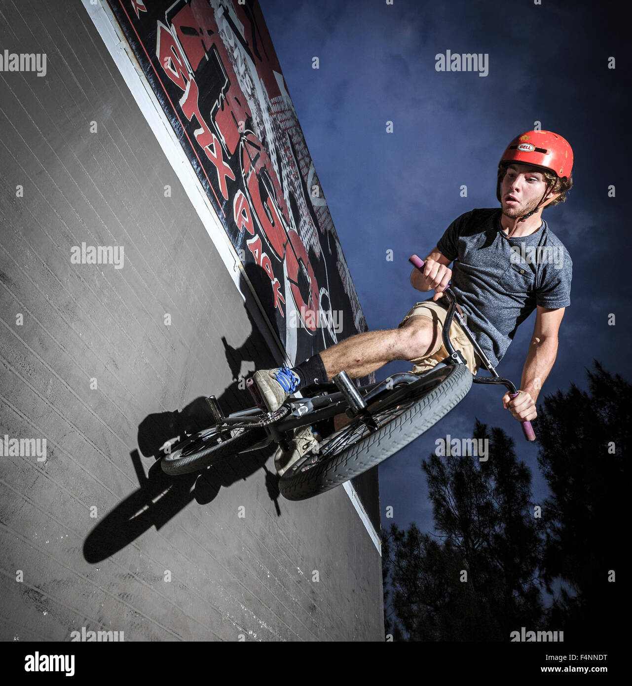 Teenager with BMX bike at skate park, Windhoek, Namibia Stock Photo Alamy