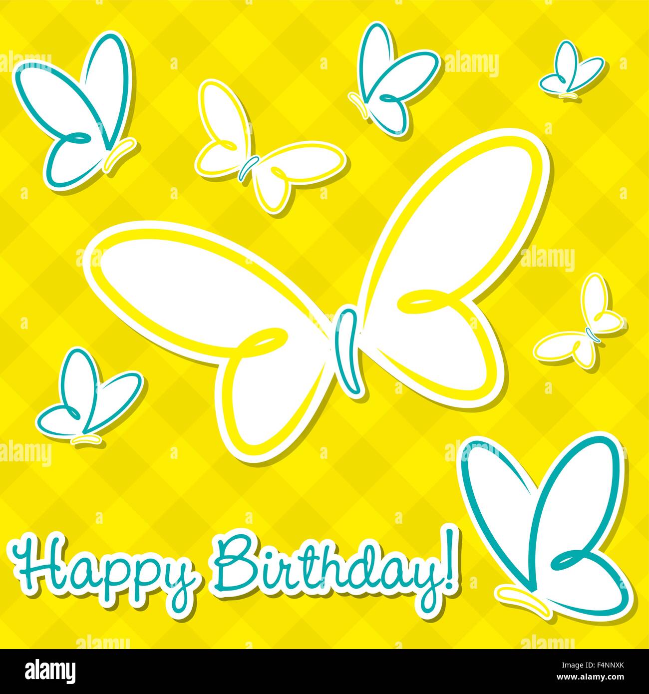 Bright butterfly birthday card in vector format Stock Vector Image & Art Alamy