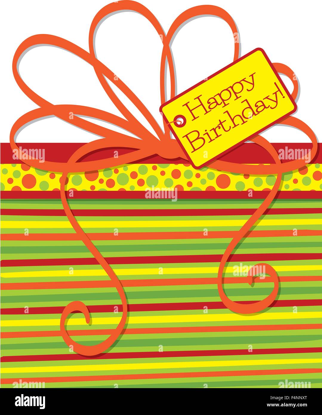 Bright retro gift box birthday card in vector format Stock Vector Image