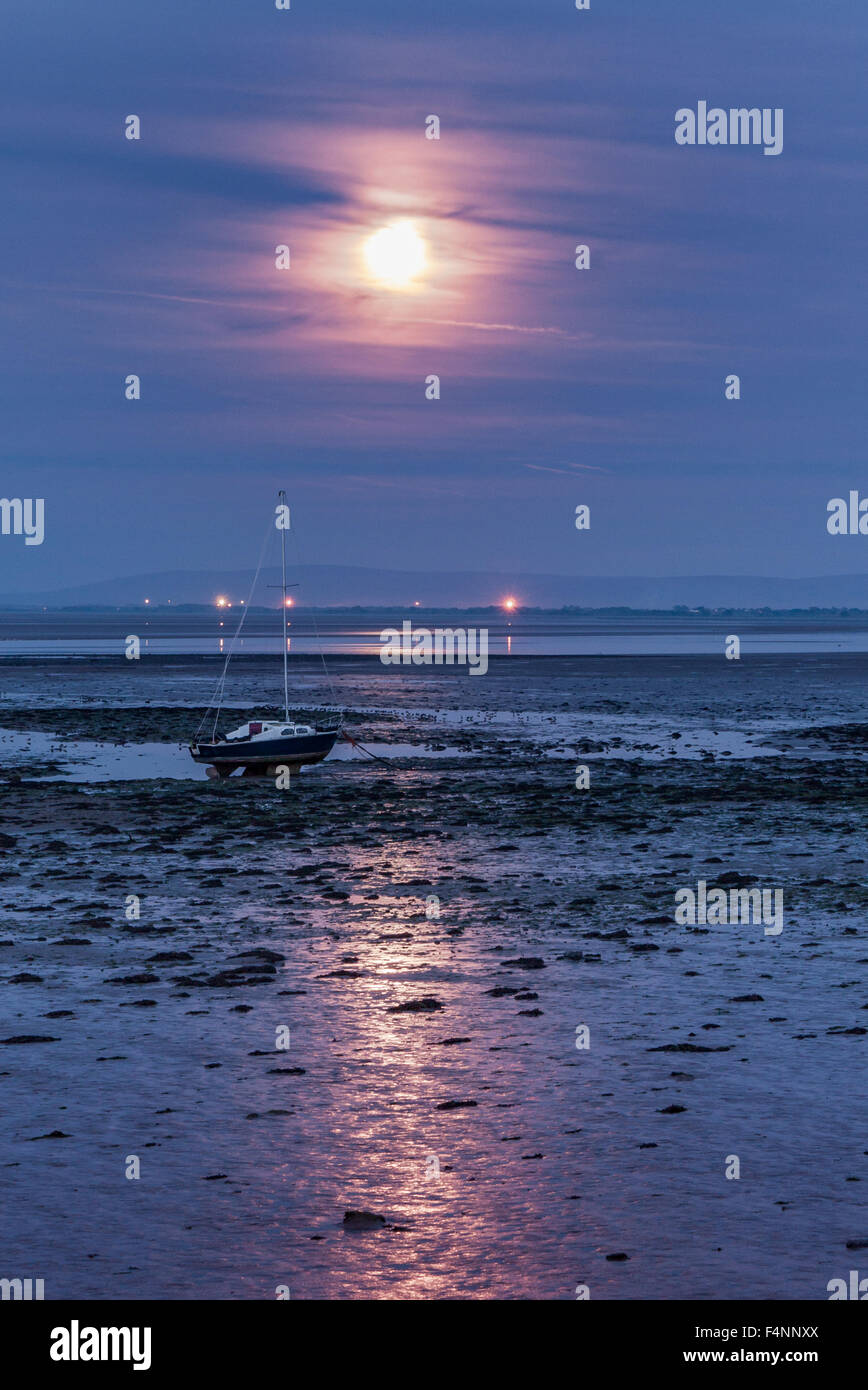 Solway Firth Supermoon September 2015 Stock Photo