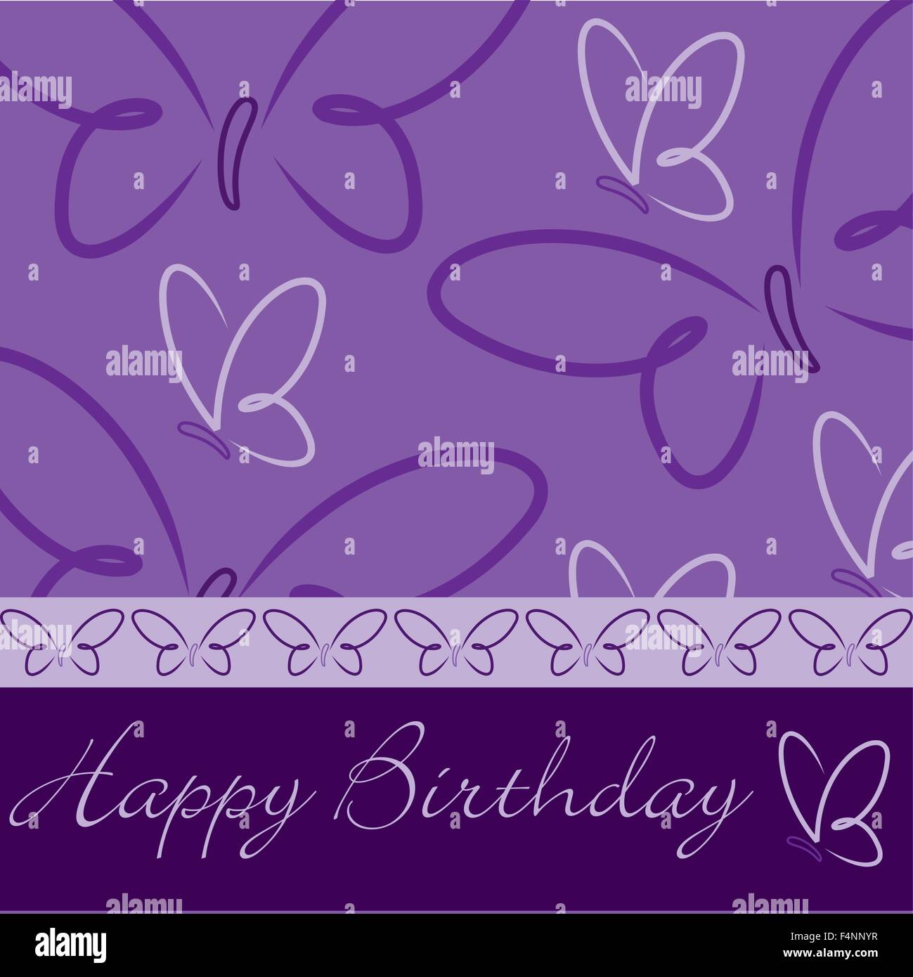 Hand drawn elegant butterfly birthday card in vector format Stock