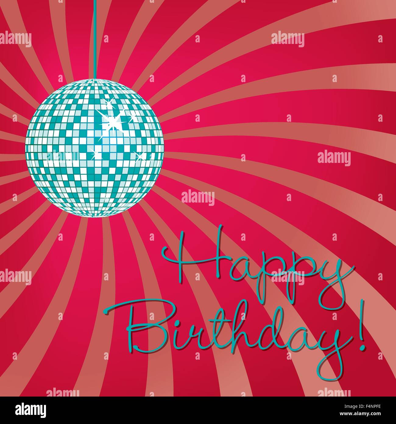 Disco ball Happy Birthday card in vector format Stock Vector Image & Art -  Alamy