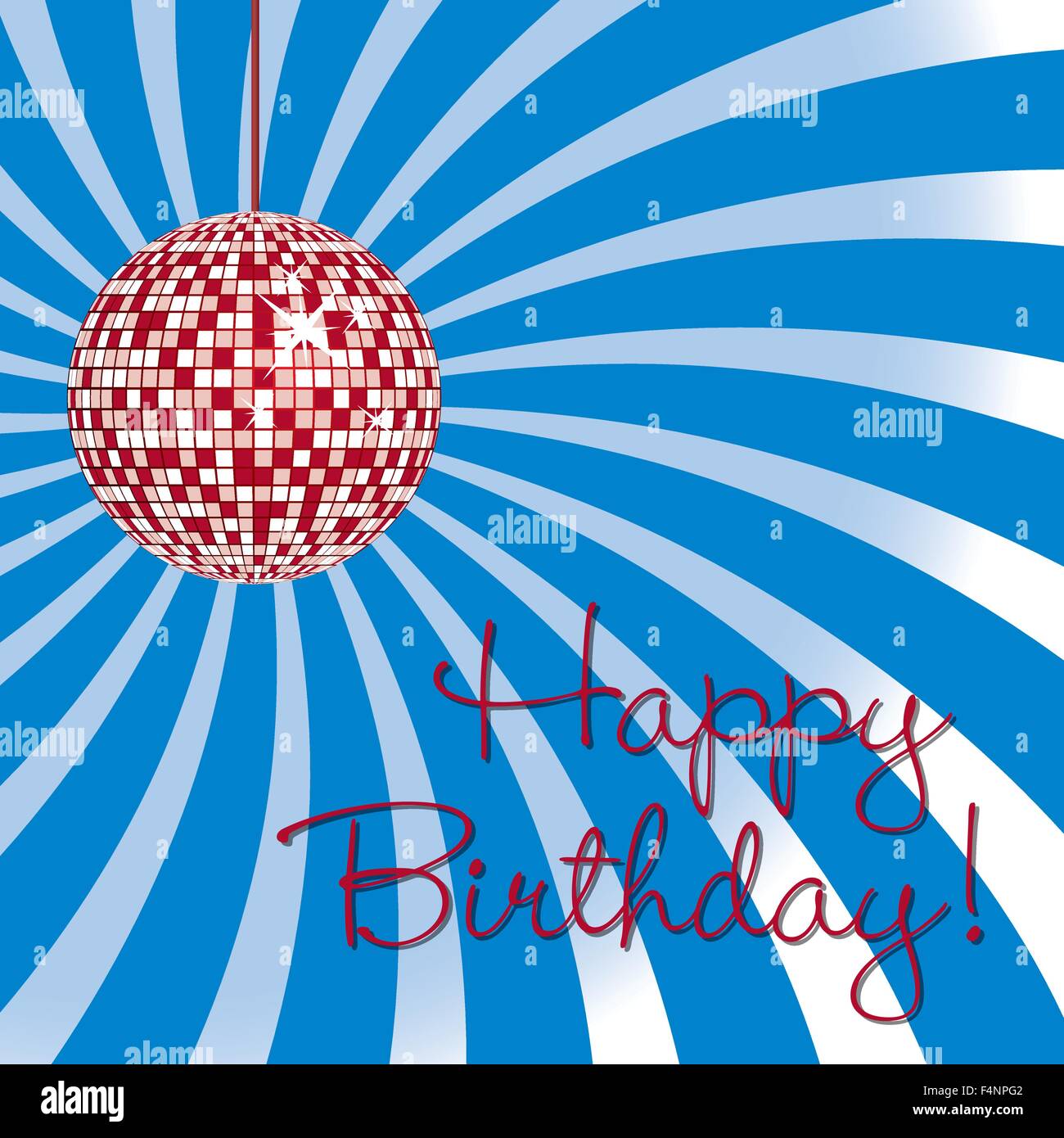 Disco Ball Happy Birthday Card In Vector Format Stock Vector Image Art Alamy
