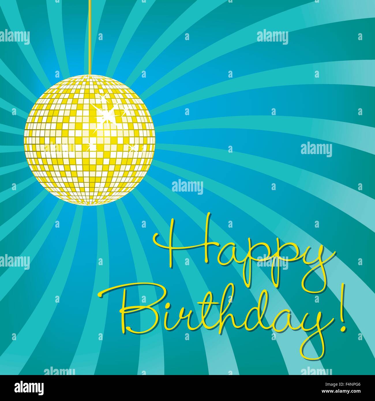 Disco Ball Happy Birthday Card In Vector Format Stock Vector Image Art Alamy