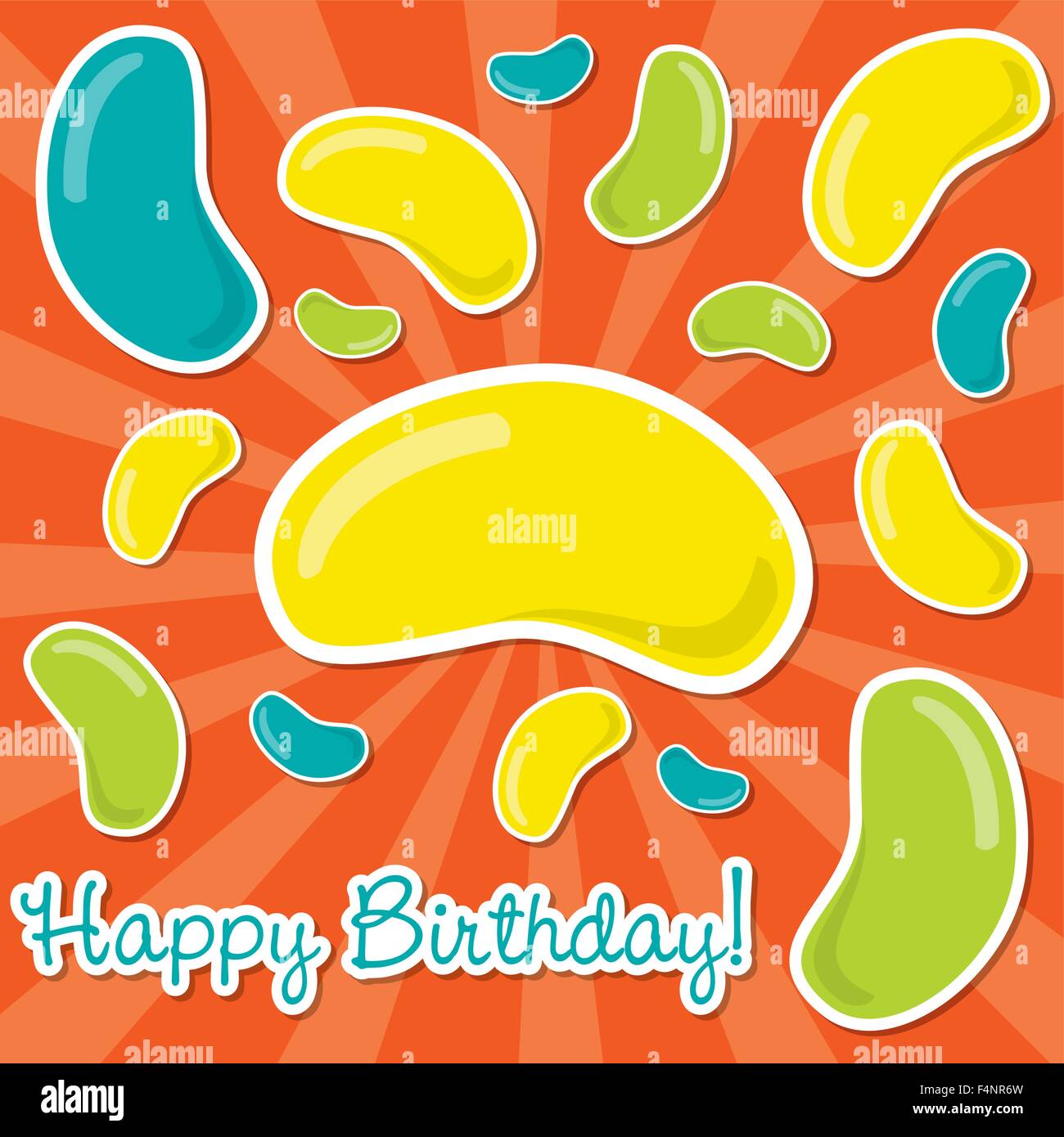 Happy Birthday jelly bean card in vector format Stock Vector Image