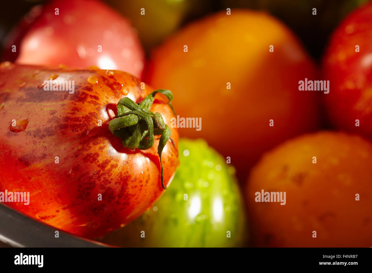 Assorted heirloom tomatoes Stock Photo