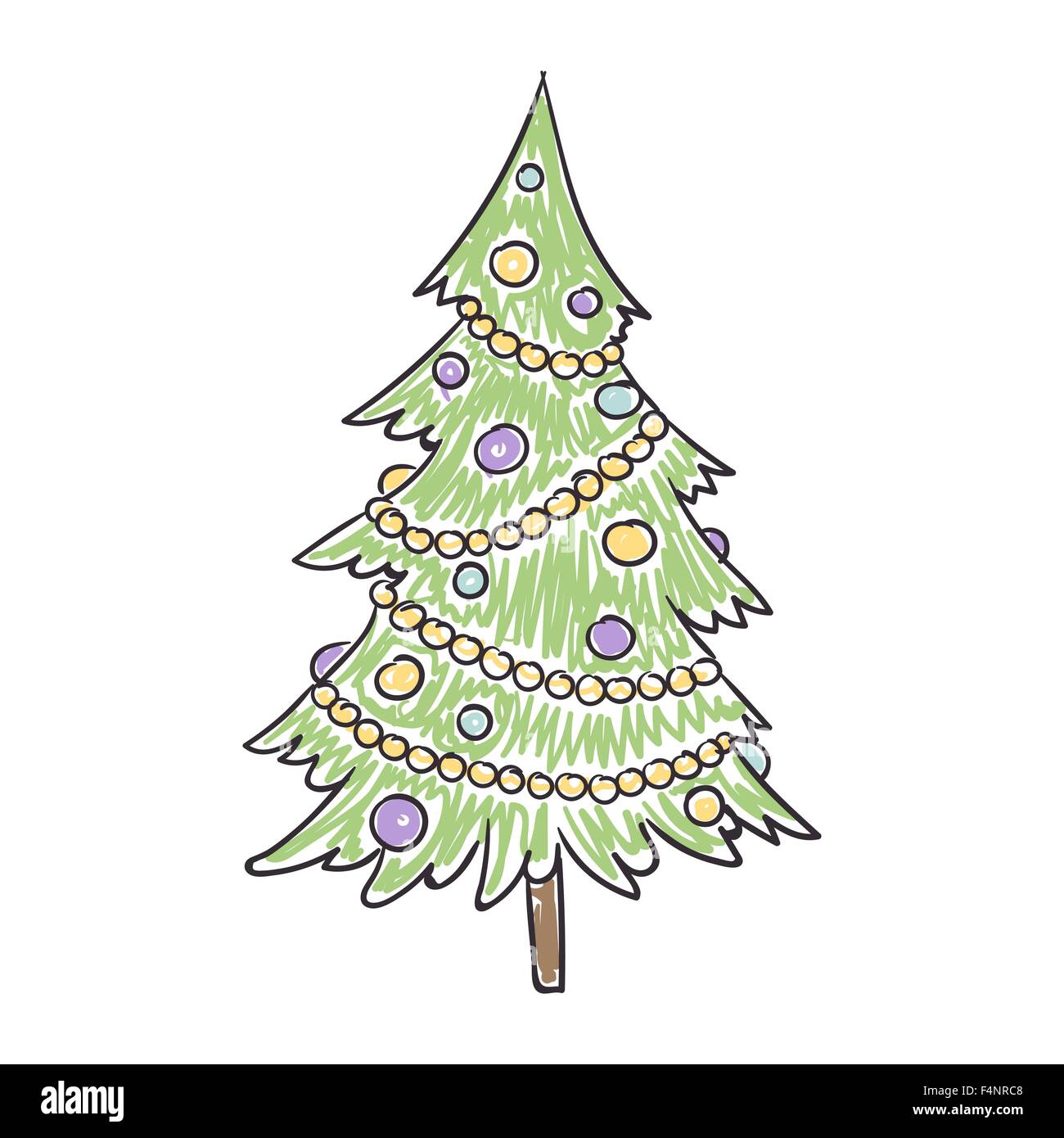 Children's Drawing of a Christmas Tree Stock Photo - Alamy