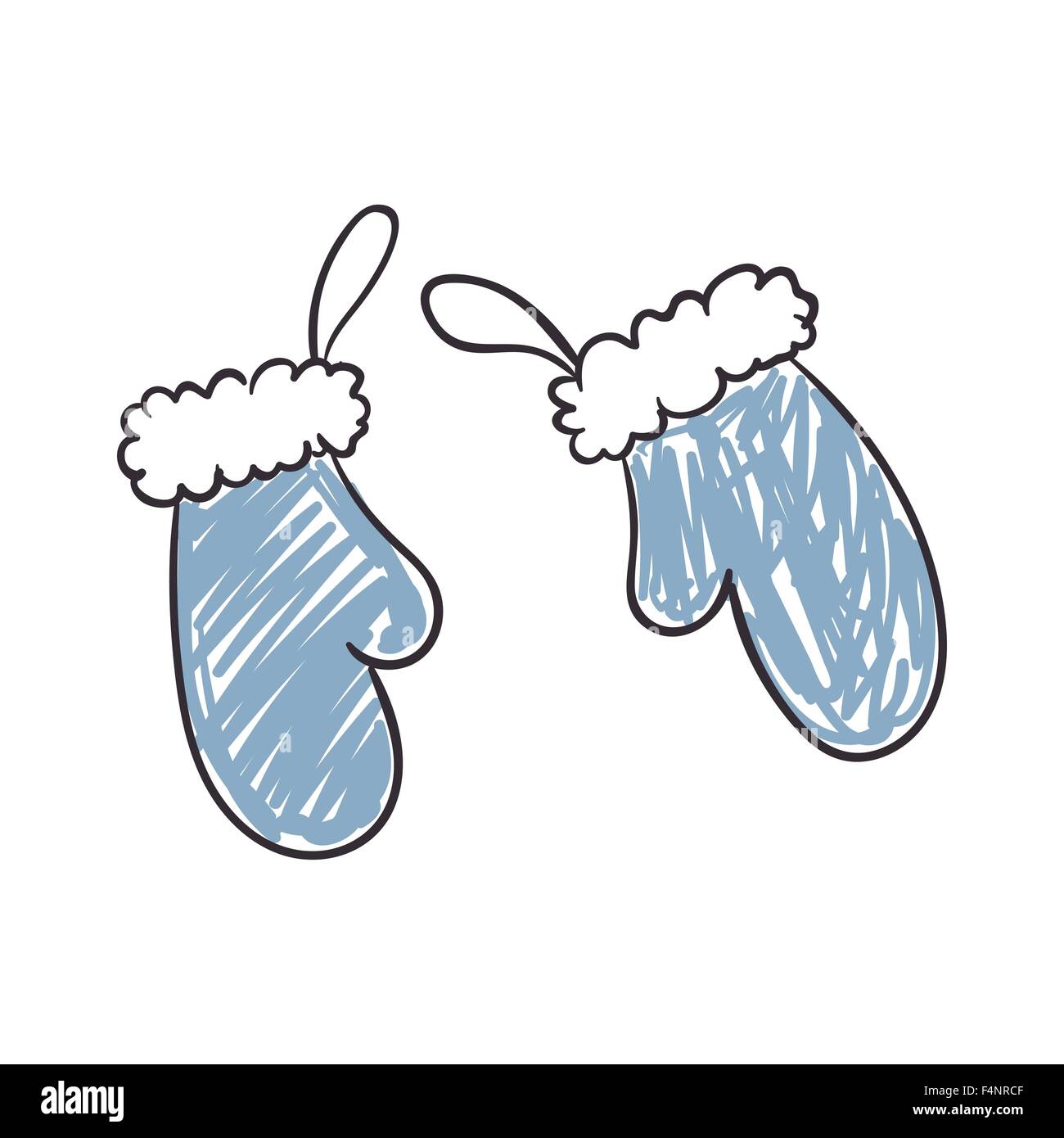 Children's Drawing of Winter Gloves Stock Photo Alamy