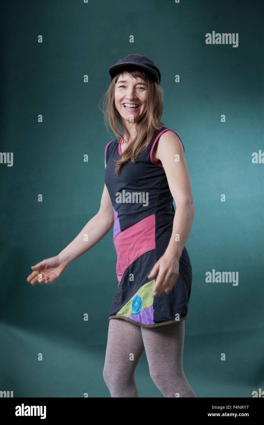 Emily Woof, the English actress and author, at the Edinburgh International Book Festival 2015. Scotland. 29th August 2015 Stock Photo