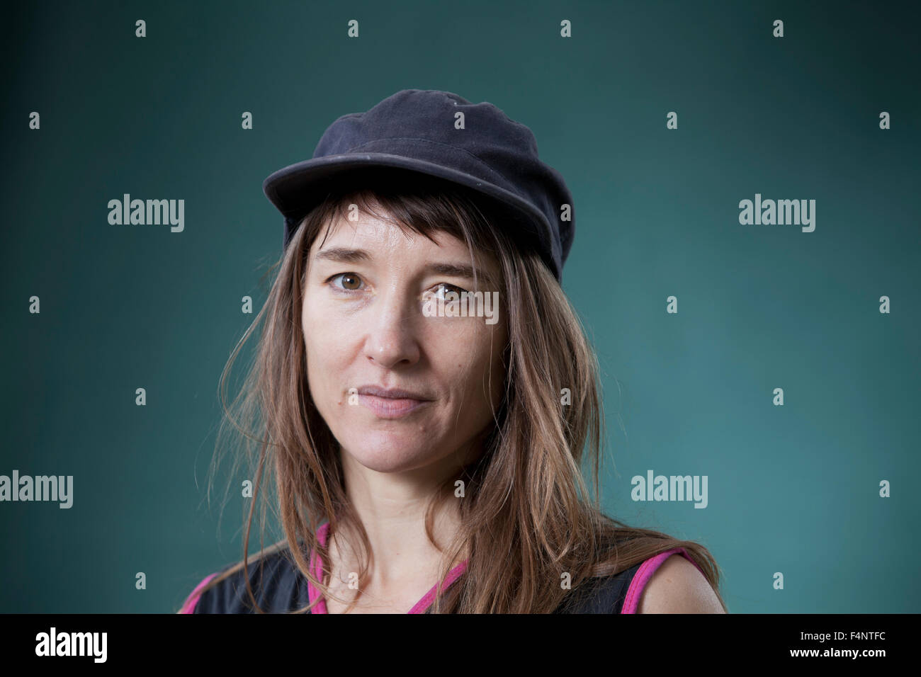 Emily Woof, the English actress and author, at the Edinburgh International Book Festival 2015. Scotland. 29th August 2015 Stock Photo