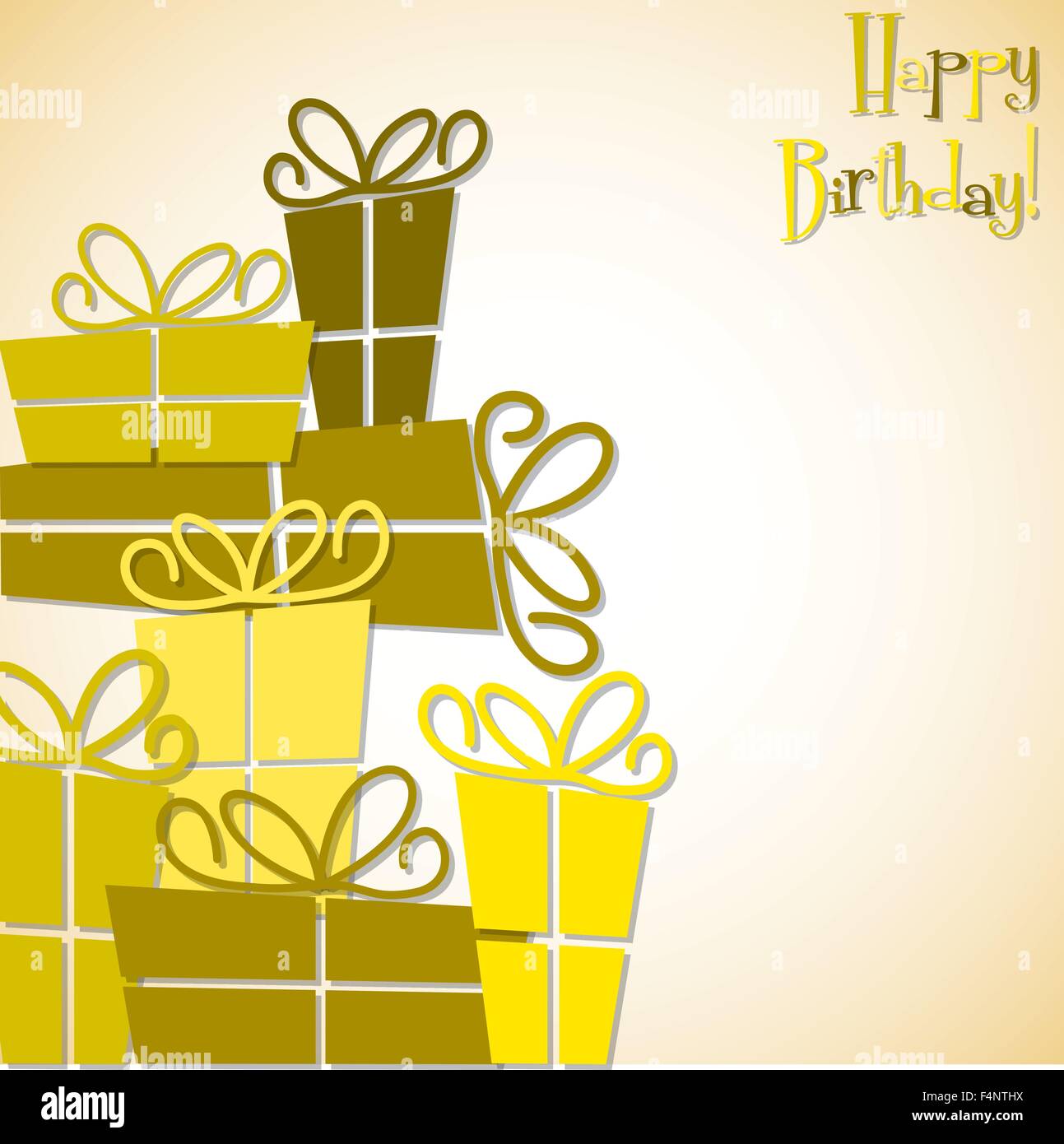 Bright retro gift box birthday card in vector format Stock Vector Image