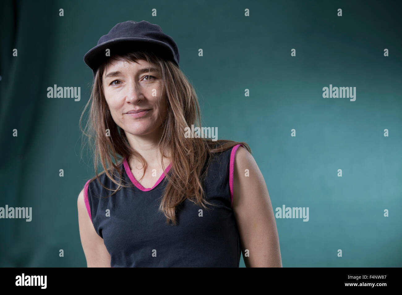 Emily Woof, the English actress and author, at the Edinburgh International Book Festival 2015. Scotland. 29th August 2015 Stock Photo