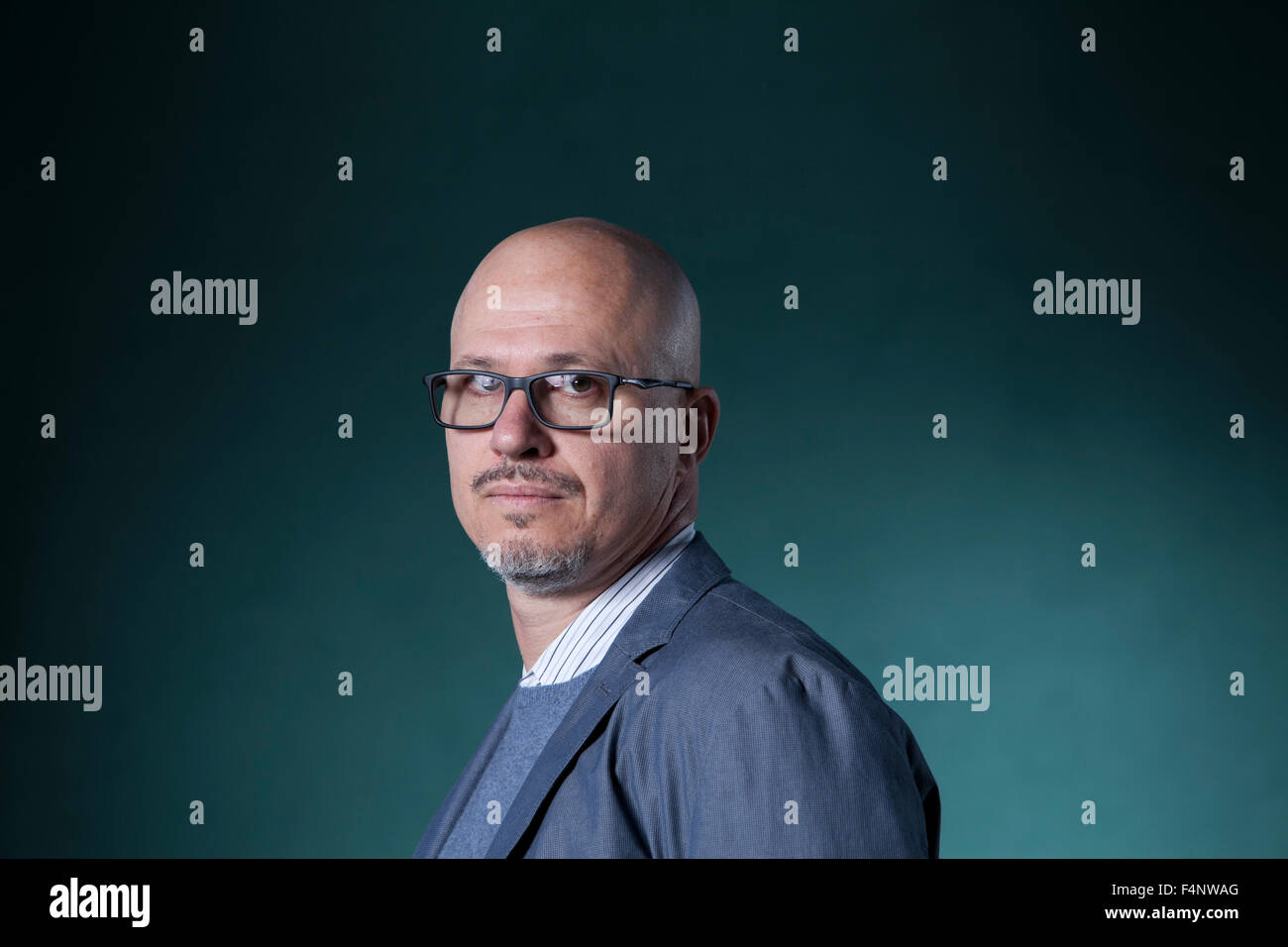 Aleksandar Hemon, the Bosnian American fiction writer, at the Edinburgh International Book Festival 2015. Edinburgh. 29th August 2015 Stock Photo