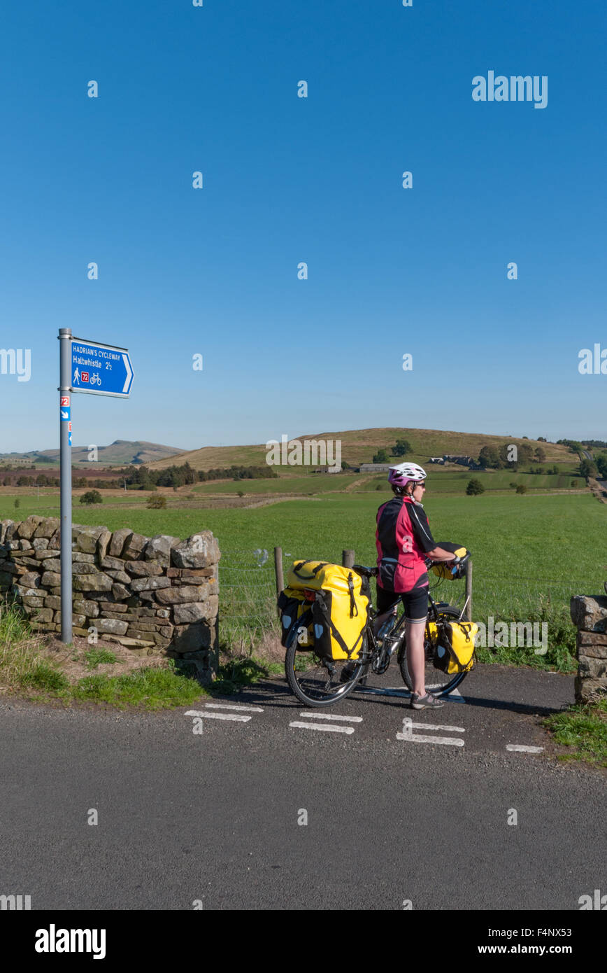 Bicycle touring on the NCN (national cycle network) route 72 Stock Photo