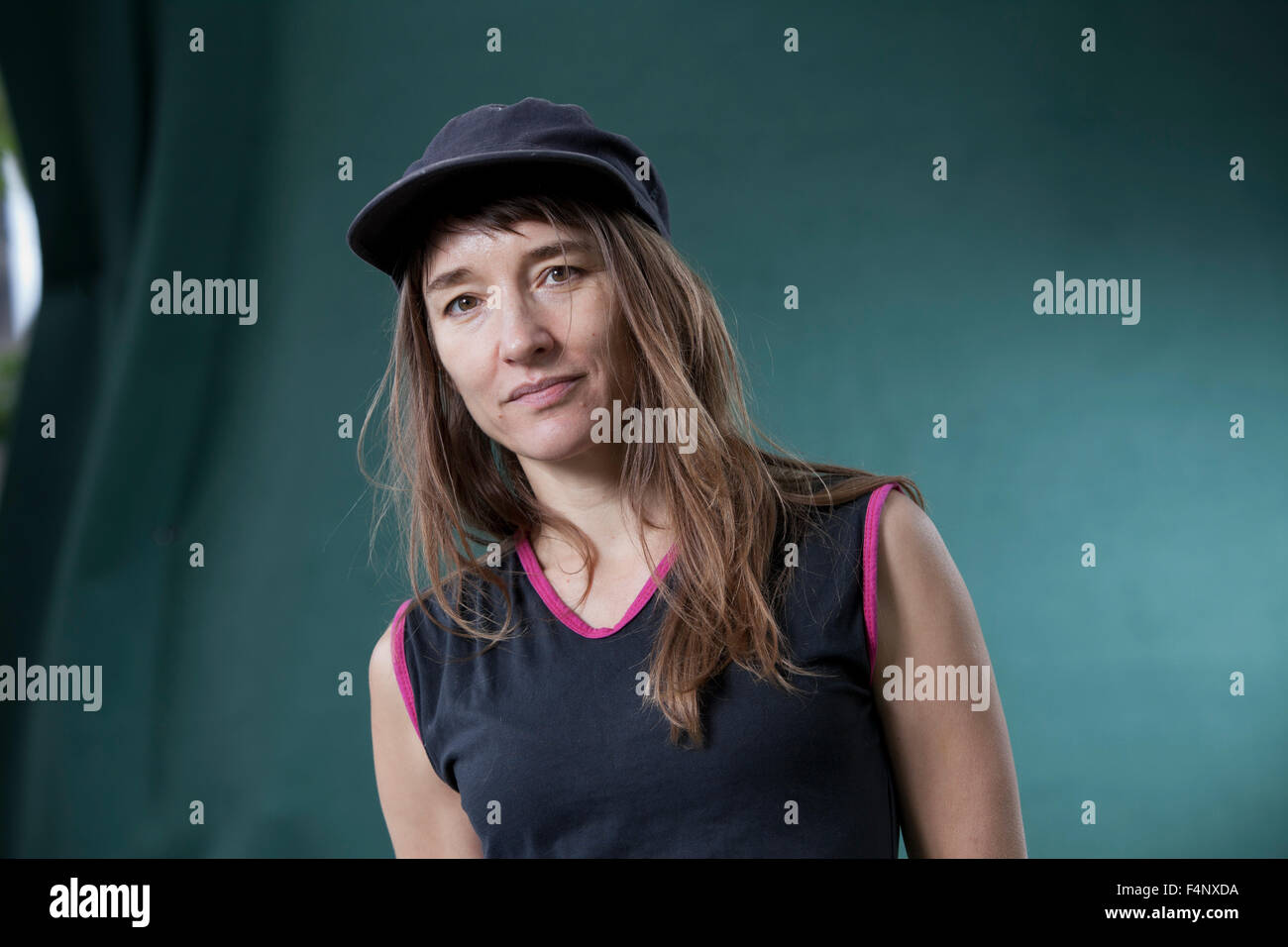 Emily Woof, the English actress and author, at the Edinburgh International Book Festival 2015. Scotland. 29th August 2015 Stock Photo